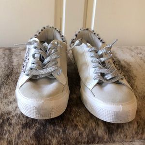 Golden Goose White Suede Leopard May sneakers
